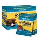 Honey Stinger Bio Gluten Cookies & Cream Waffle, Energy Stroopwafel pour l'exercice, l'endurance et la performance, la nutrition sportive pour la maison et le gym, avant et pendant l'entraînement, 16 gaufres, 16.96 Ounce