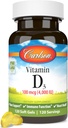 Carlson - Vitamin D3, 4000 IU (100 mcg), Vitamin D Supplements, Bone & Immune Health, Cholecalciferol Supplement, Gluten Free Vitamin D Capsules, 120 Softgels
