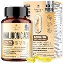 Capsules d'acide hyaluronique 19-en-1 - Acide hylunarique 1200 mg, avec peptides de collagène, vitamine C, Phytocéramides - pour la peau, les yeux, gastro-intestinal, Bones Support (1 paquet)