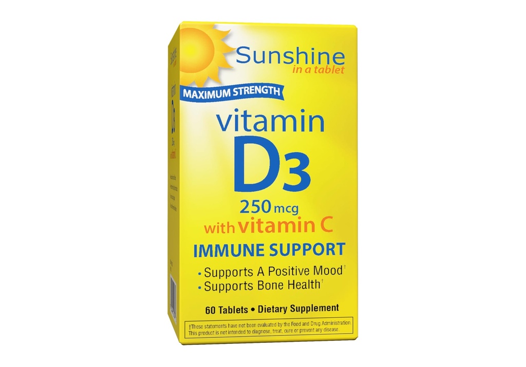 Sunshine Vitamine D 10 000 UI, Bons sains et forts, 30 portions