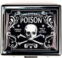 Concentrated Poison 7 Days Chromed Shiny Silver Pill Organizer with Mirror Inside Has 8 Separate Compartments Rectangle 7 Days Pill Box Pill Case