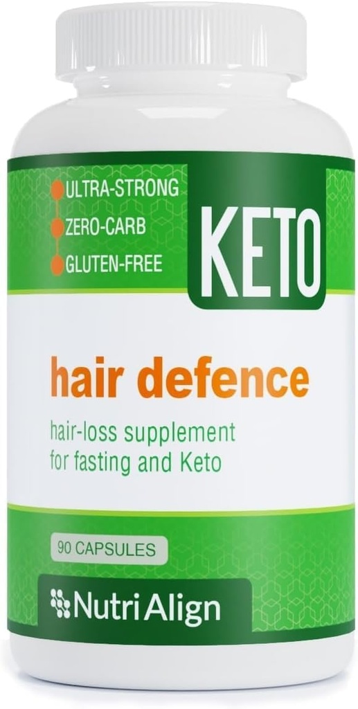 Complexe de défense des cheveux nutri-align pour la biotine pour le kéto et le jeûne de 90 capsules