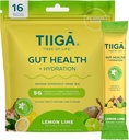 Tiiga Gut Health + Mélange de boisson d'hydratation – 7g Baobab, 5g fibre prébiotique, électrolytes, pas de lait, végétalien, pas de sucre ajouté, digestion, régularité, et constipation – 16 portions