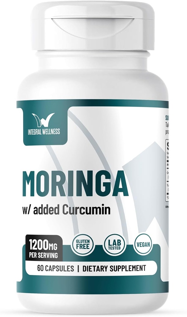 Moringa avec gélules (60 capsules) 1200mg par portion - 3e partie testée, sans remplissage