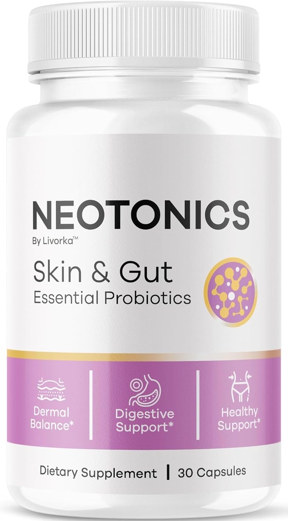 Capsules Neotonics - Probiotiques officiels Neotonics Skin & Gut Essential, Formule avancée Neotonics Skin and Gut Organic, Tous les suppléments naturels Neotonics Review, 30 capsules pour 1 mois