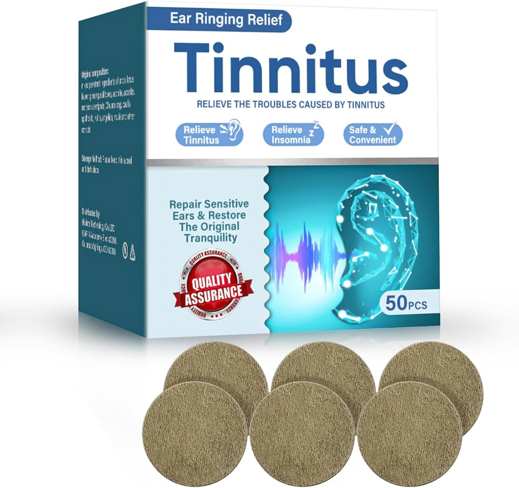Tinnitus Relief for Ringing Ears, Tinnitus Relief Ear Patches, Natural Tinnitus Treatment for Ear Ringing Relief, Effectively Reduce Ear Noise & Promote Healthy Hearing, 50PCS