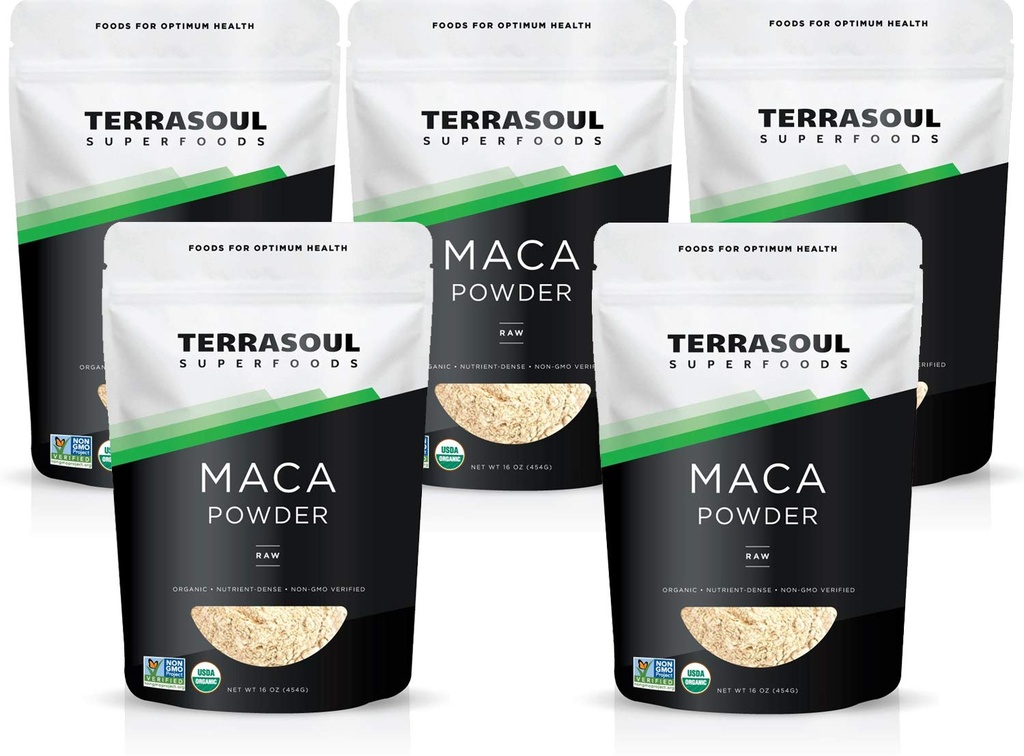 Terrasoul Superfoods Poudre de maca crue biologique, 5 Lbs - Qualité Premium