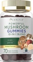 Supplément de champignons Carlyle Gummies de 70 Gummies végétaliens de 10-en-1 Blend de 10-en-1, sans OGM et sans gluten