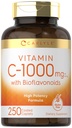 Carlyle Vitamine C 1000mg avec les hanches de rose et les bioflavonoïdes d'agrumes 250 Caplets, Végétarien, Non-OGM, Supplément sans gluten