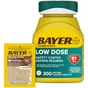 Bayer Aspirin 81mg Comprimés enrobés entériques 300ct et 2 Compter Pack de voyage d'Aspirine Véritable 325mg Comprimés entériques