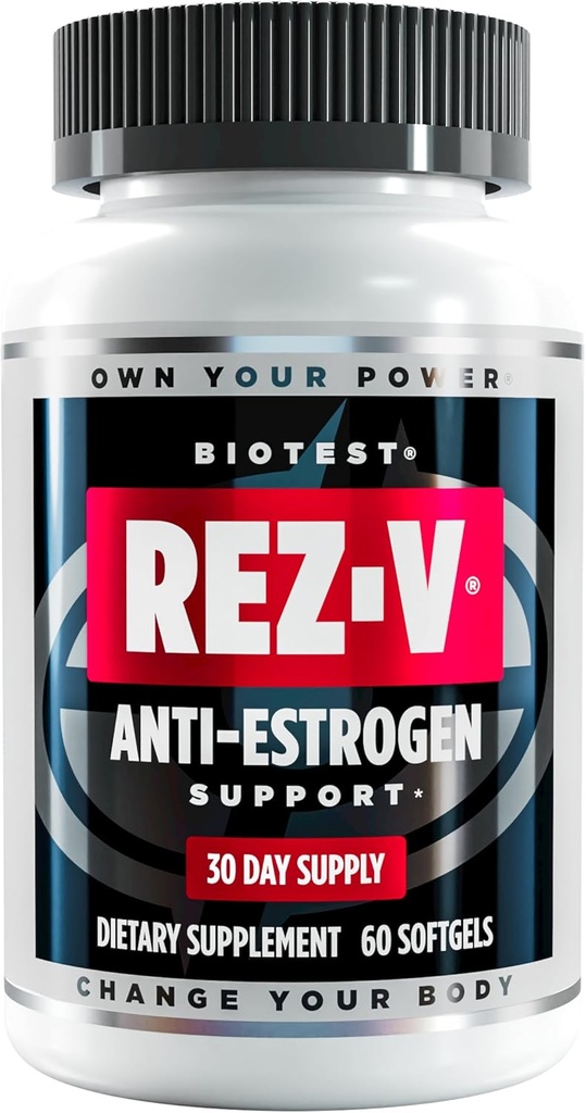 Biotest Rez-V - Résvératrol à haute absorption pour le soutien anti-estrogène + santé cellulaire - 60 Softgels