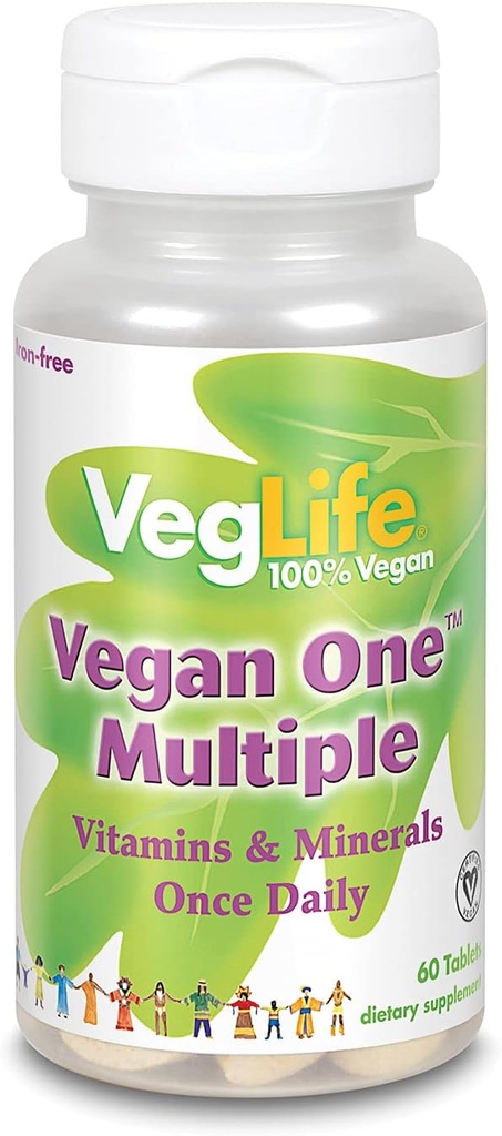 VegLife Vegan One Multi Iron Free Vegan Tablet, 60 Count
