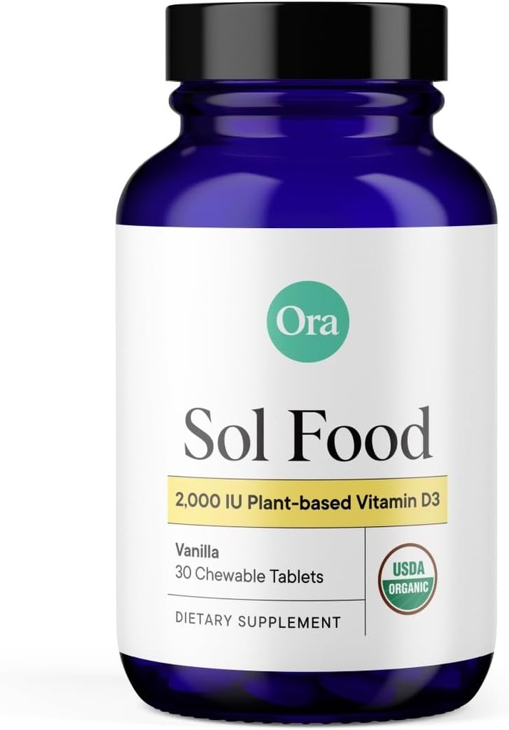 Ora Vitamine biologique D3 2000IU - Vitamine végétale D Récupérateurs de lichen pour la santé des os, le soutien immunitaire et l'humeur