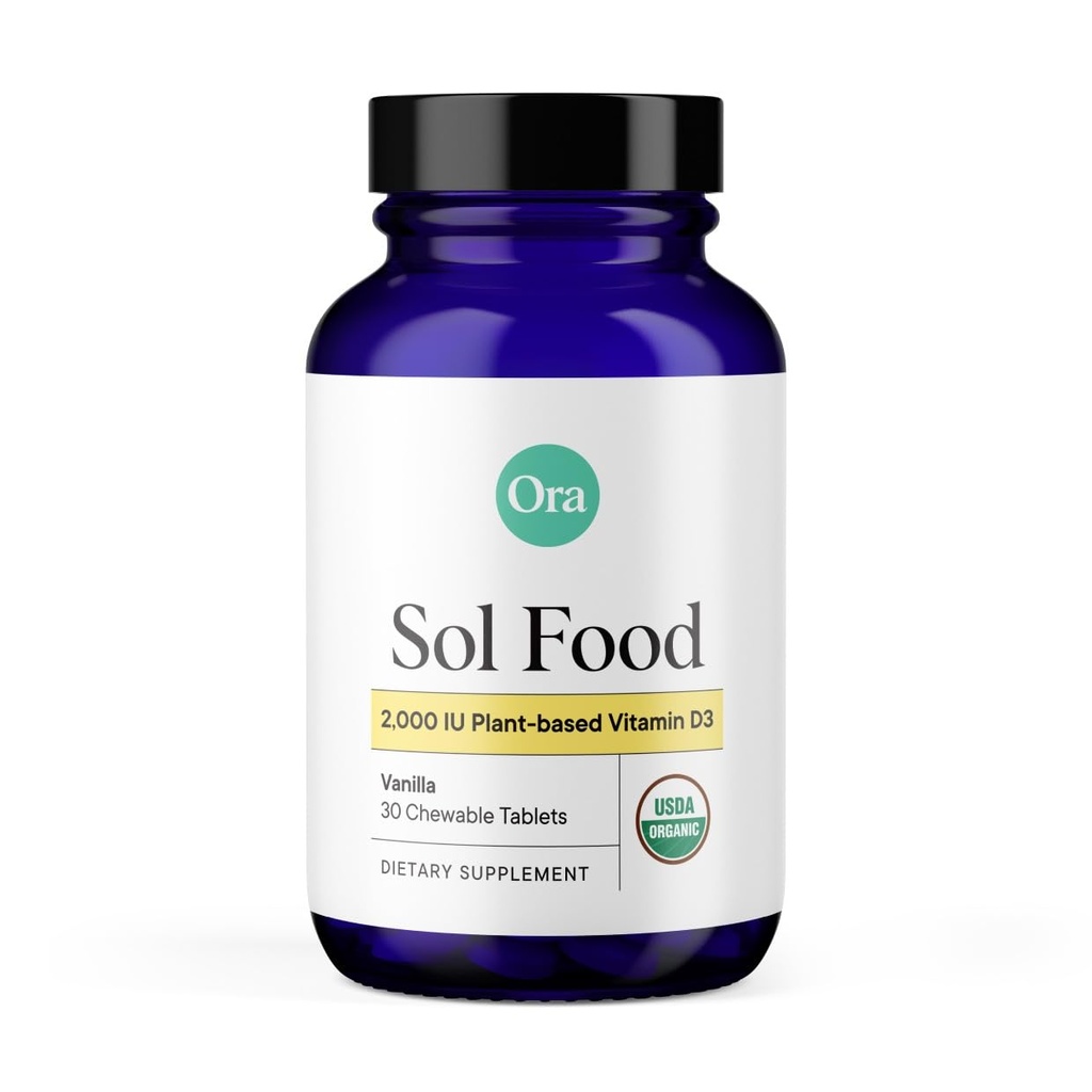 Ora Vitamine biologique D3 2000IU - Vitamine végétale D Récupérateurs de lichen pour la santé des os, le soutien immunitaire et l'humeur