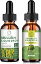 Gouttes de Mullein pour les poumons, Extrait de Mullein Leaf 1000MG pour le nettoyage pulmonaire et les gouttes liquides de Sursop Graviola 1800mg, Extrait de Sursop pour la régénération cellulaire