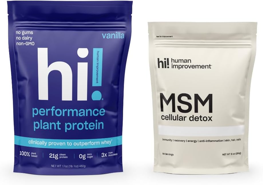 Amélioration humaine Vanille Performance Protein and MSM Cellular Detox Bundle