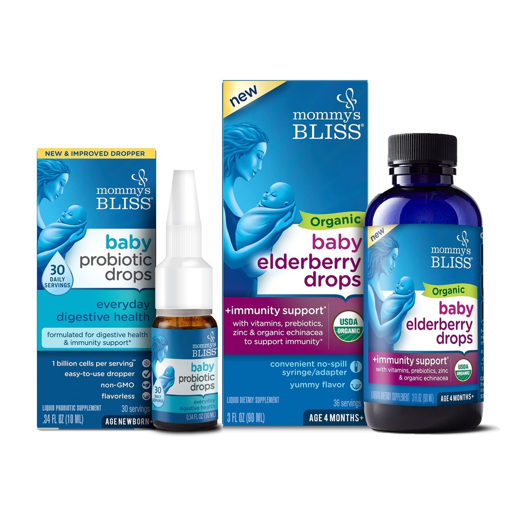 30 portions (paquet de 1) avec des gouttes bio pour bébé d'aînesse 36 portions (paquet de 1), soutien de l'immunité de bébé