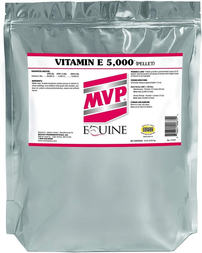 Vitamine E 5 000 (15lb) Vitamine E pelée pour chevaux...