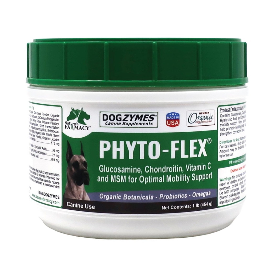 Dogzymes Phyto Flex - Glucosamine, Chondroïtine, MSM et acide hyaluronique... (1 Livre)