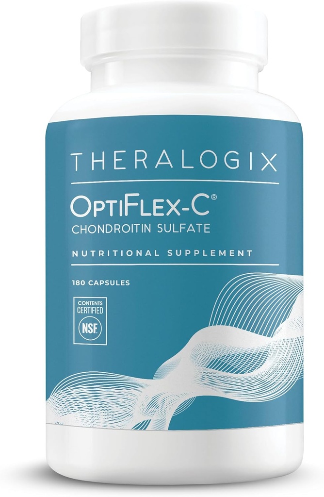 Theralogix OptiFlex-C Sulfate de chondroïtine - 90 jours d'approvisionnement - Capsules de chondroïtine - Soutenir une fonction et une mobilité conjointes saines - Supplément de soutien conjoint pour les femmes et les hommes - Certifié NSF - 180 Capsules