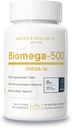 Recherche en biotique Biomega 500 Omega 3 Supplément huile de poisson, huile de poisson hautement concentrée avec EPA/DHA, acides gras Omega 3, supporte les capsules immunitaires et cardiovasculaires 90 Softgel