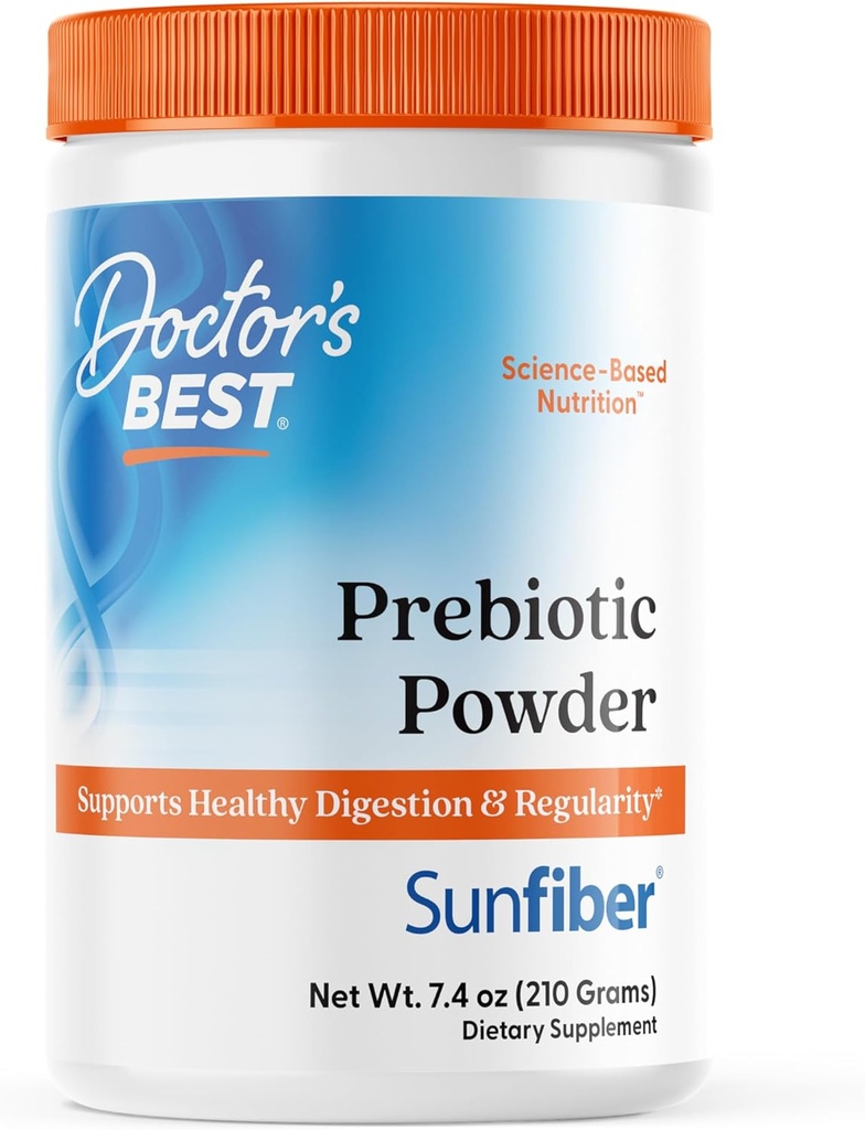 La meilleure poudre de fibre prébiotique de docteur avec fibre solaire, soutient la digestion saine et la régularité, non-OGM, sans gluten, sans soja, végétalien, non aromatisé, non-grave, facile à dissoudre Net Wt. 7,4 oz (210 Grams)