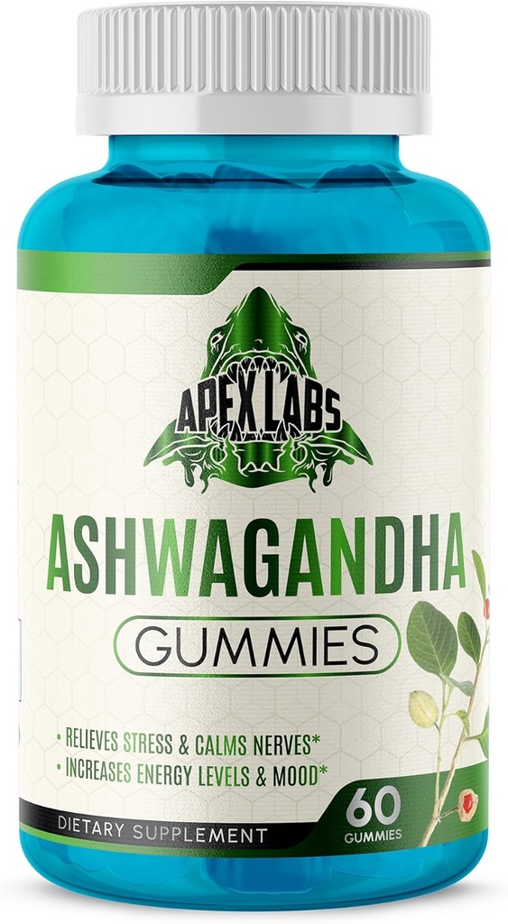 Gummies Ashwagandha - Compte 60 - Berry mixte, KSM-66, végétalien, à base de plantes, non-OGM, sans gluten et sans gélatine