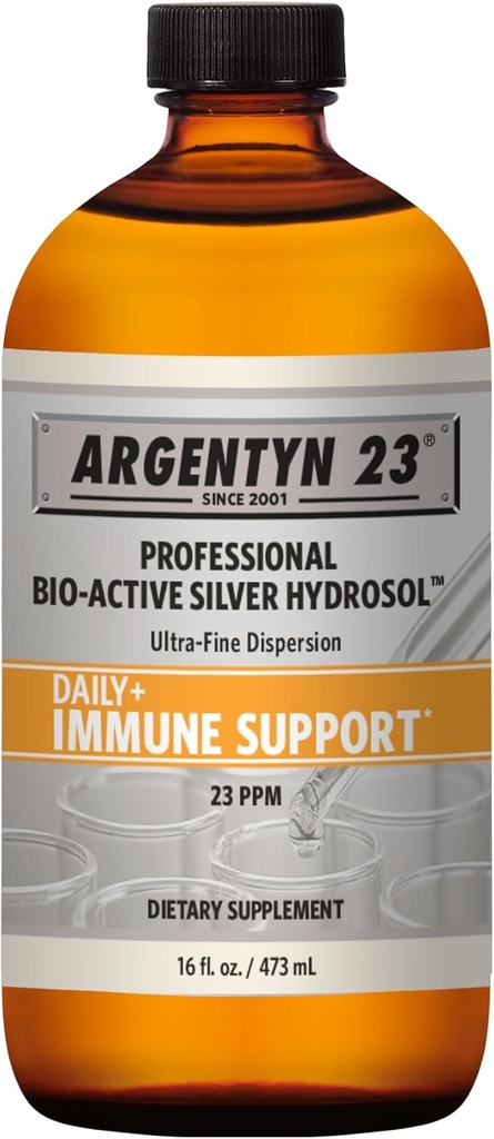 Argentyn 23 Professional Immune Support - Colloidal Silver, Bio-Active Silver Hydrosol, 23 ppm, Liquid Twist Top, 16 Fl Oz (473 mL)