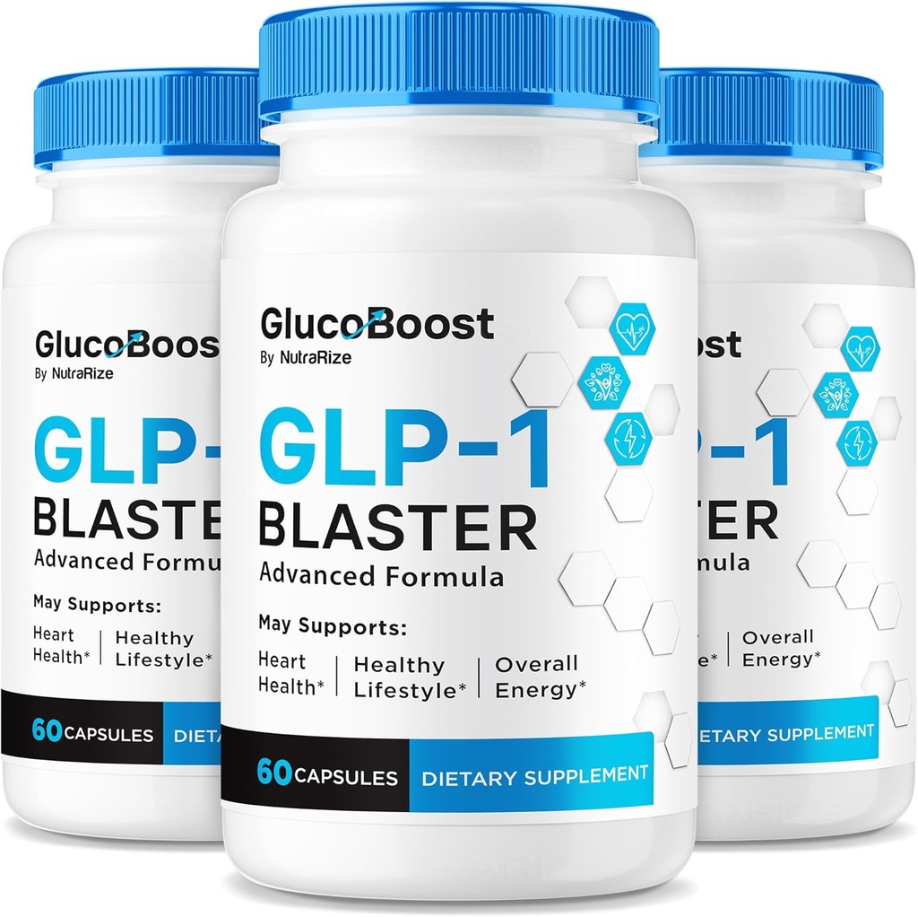 (3 packs) GlucoBoost Capsules, GlucoBoost officiel GLP-1 Booster, toute la formule naturelle pour maintenir des niveaux stables et sains, Vitamines de soutien du sang Premium, Gluco Boost Review (180 capsules)