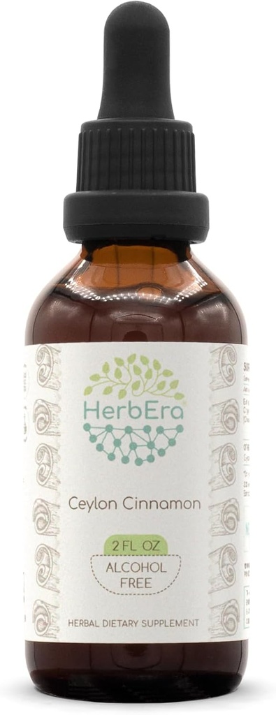 Ceylan Cinnamon B60 Teinture d'extrait d'herbe sans alcool, gouttes de liquide concentrées Cannelle naturelle (Cinnamomum Verum) (2 fl oz)