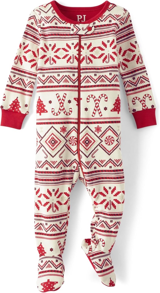 The Children's Place Baby Group 1-Family Matching, Sets de pyjama de Noël, coton, Fairsile-Rouge