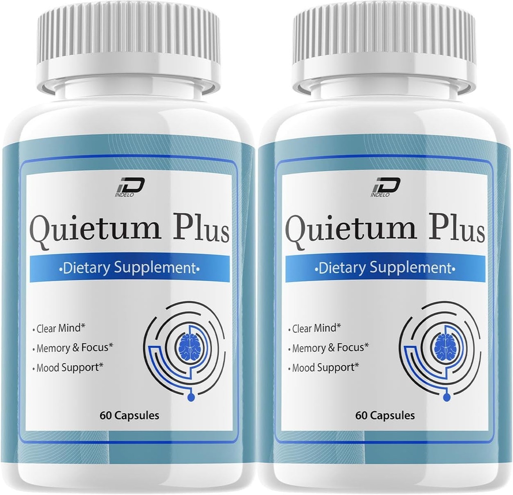 Capsules de supplément Cerveau Quietum Plus – Formule de force maximale tout naturel pour la mémoire améliorée et les pilules de focus, le support et les critiques QuietumPlus (2 pack – 120 capsules)