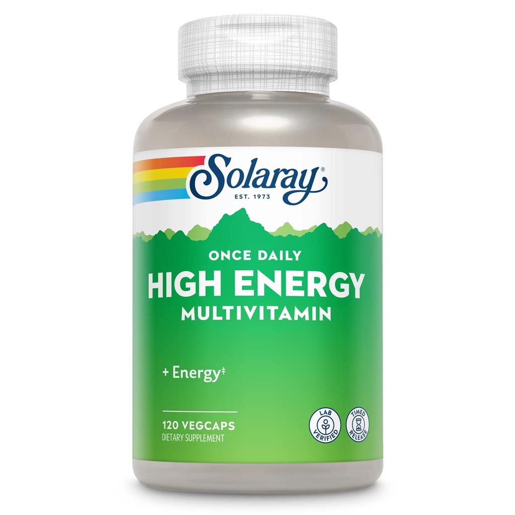 SOLARAY Multivitamine à haute énergie : une fois par jour, formule de libération chronométrée.