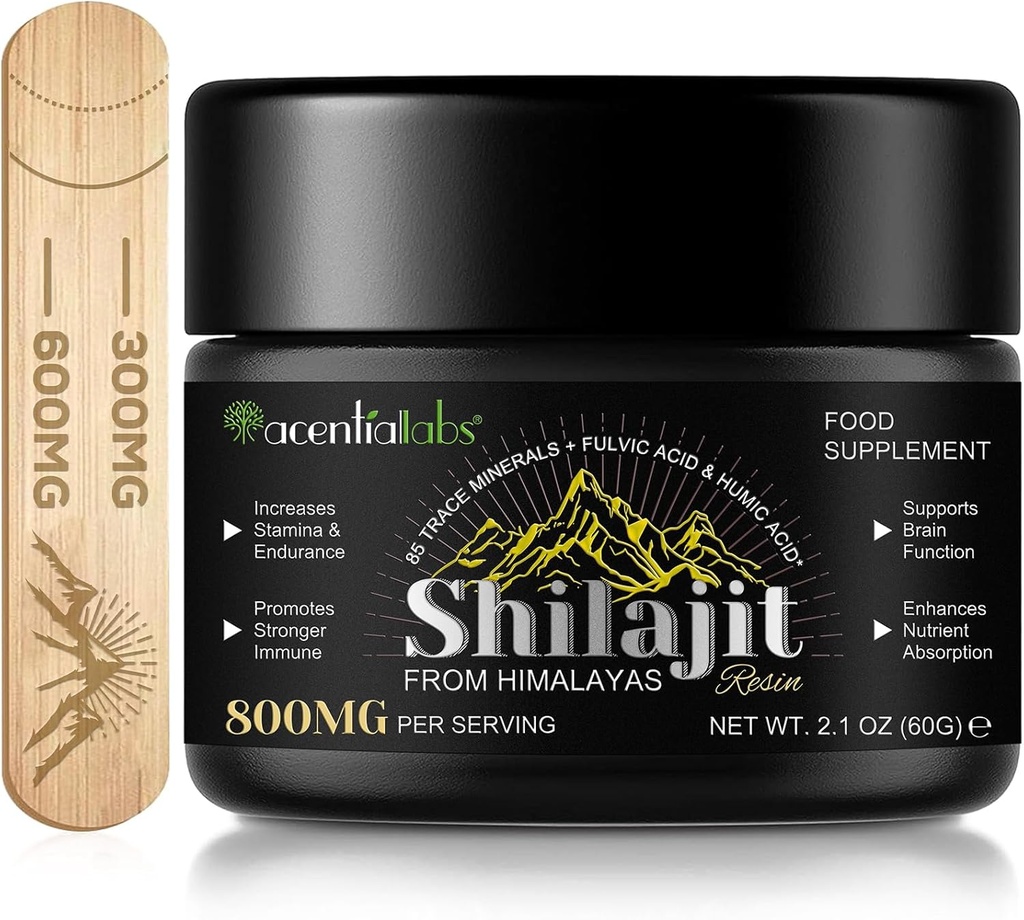 Shilajit Pure Himalayan Resin,Pure Shilajit with 85+ Trace Minerals & Fulvic Acid for Energy and Immune of Men and Women 2.1 OZ (4 Months Supply)