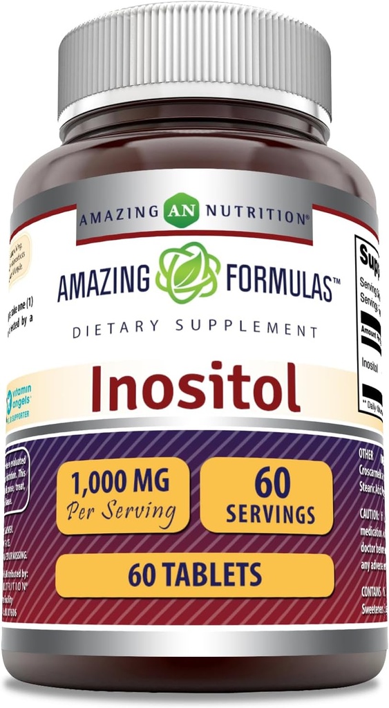 Formules étonnantes Inositol 1000mg Supplément (en anglais seulement) Comprimés non-OGM (en anglais seulement)