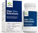 Terry Naturally Zinc Plus Sélénium - Supplément santé immunitaire et respiratoire - Supplément minéral avec chélate de bisglycinate de zinc - Formule avec sélénium pour le soutien de la santé cellulaire - 60 capsules