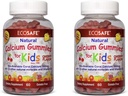 Calcium corallien Vitamine D3 Gummy pour enfants, saveur de cerise naturelle, non OGM, sans gluten, sans lait, sans soja et sans gélatine - 300 mg de calcium et 800 UI de vitamine D3-60 Gummies (1 paquet)