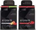 Sports Research Hydrate Electrolytes Combo Pack - Sugar-Free & Naturally Flavored with Vitamins, Minerals, and Coconut Water - Supports Hydration - 32 Packets - Cherry Pomegranate Dominant Flavor
