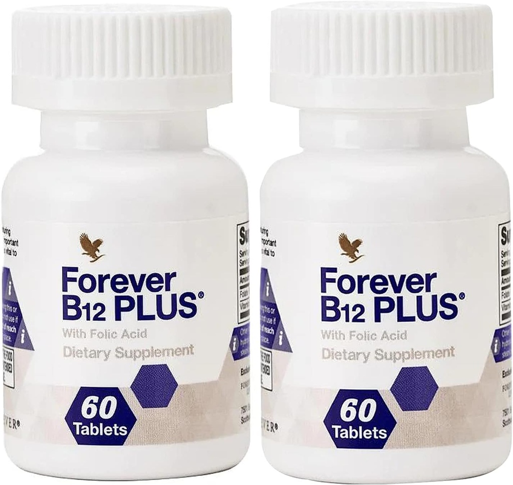 Forever Living - B12 Plus - Vitamines essentielles B pour l'énergie, le soutien immunitaire et la santé des globules rouges - Végétaux, végétariens et sans gluten - 120 comprimés