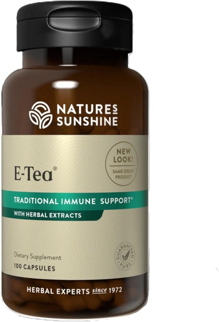 Nature's Sunshine E-Tea Capsules (100 comte), version capsulisée de thé Essiac pour soutenir la santé immunitaire
