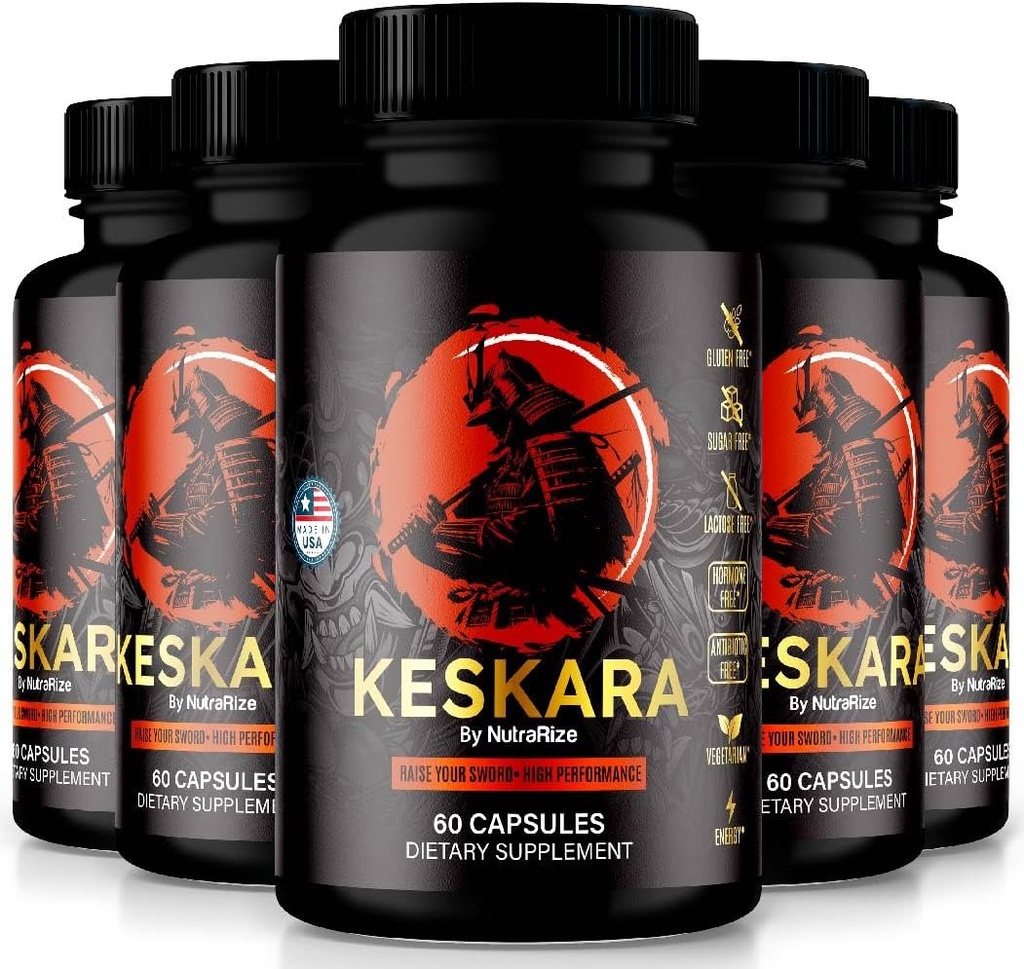 (5 Pack) Pilules de Keskara pour hommes, Capsules de Keskara, Supplément mâle Keskara, Soutien de performance Premium, Formule naturelle pour la croissance musculaire et la santé globale, Avis officiels (300 Capsules)