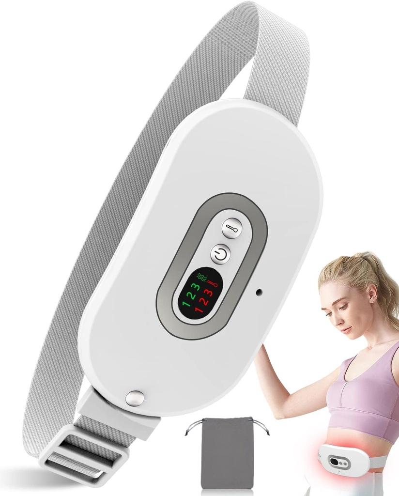 Pad de chauffage pour les crampes d'époque FSA HSA Admissibilité approuvée, Pad de chauffage portable pour le soulagement des crampes menstruelles,Ceinture de chauffage sans fil électrique avec 3 niveaux de chaleur pour le dos,Belly,Stomach,Dons Femmes Filles