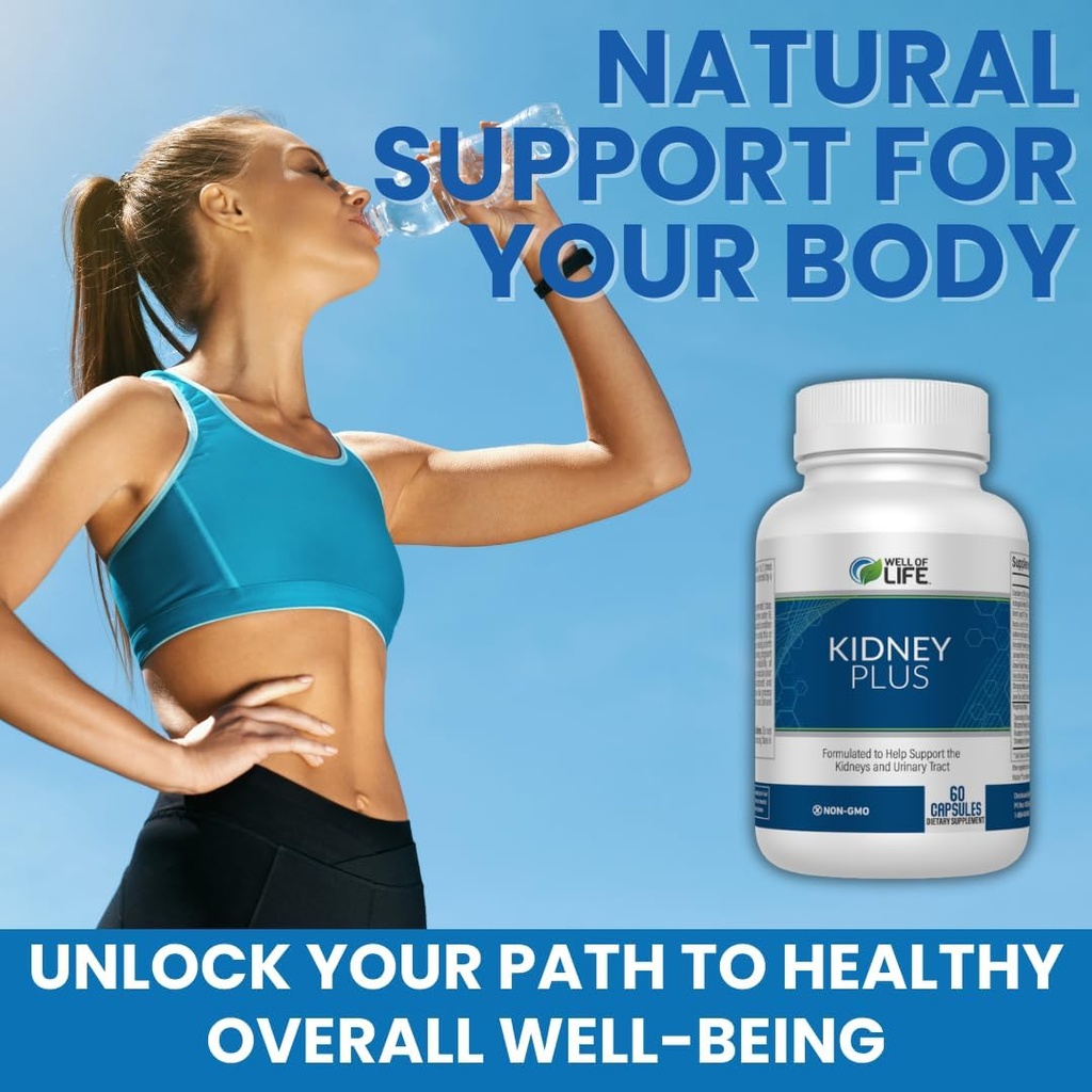 Bien-être: Rein Plus 600mg avec extrait de canneberge, Astragalus Racine, Java Tea-Leaf & antioxydants pour le bien-être général, aide la fonction rénale saine et le bien-être urinaire, 60 Capsules