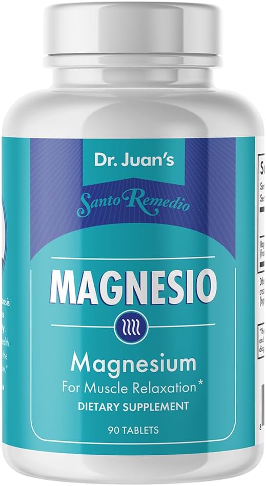 Santo Remedio Magnésium, soutient la relaxation musculaire, complément alimentaire, Citrate de magnésium 300 mg, Pas de saveurs artificielles, Pas de couleurs artificielles, 90 comprimés (90 portions)