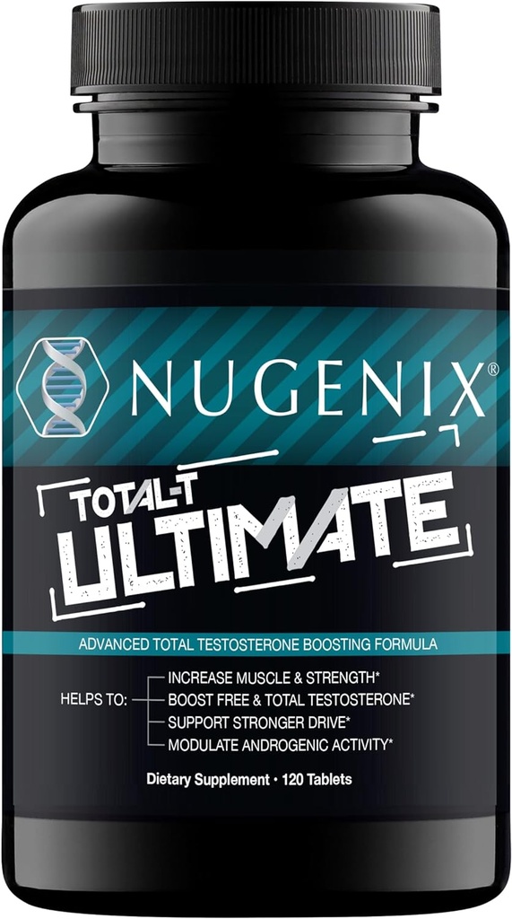Nugenix Total-T Ultimate - Advanced Free et Total Testostérone Booster pour hommes - 120 comprimés