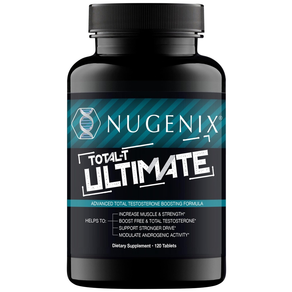 Nugenix Total-T Ultimate - Advanced Free et Total Testostérone Booster pour hommes - 120 comprimés