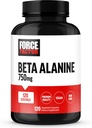 FACTEUR DE FORCE Beta Alanine Capsules, supplément d'endurance bêta-alanine pour stimuler la performance et réduire la fatigue, la dose clinique, la qualité supérieure, végétalien, non-OGM, 120 capsules