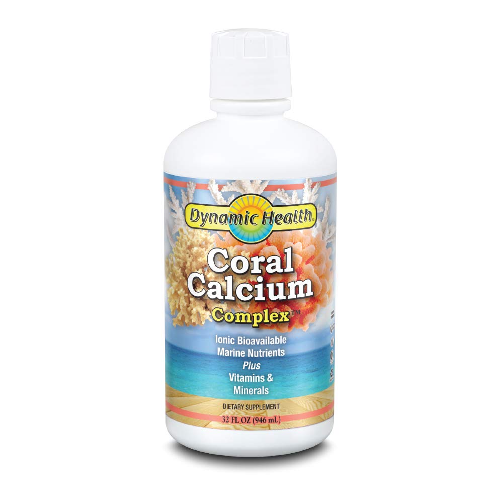 Dynamic Health Coral Calcium Complex (complexe de calcium) D'os et de PH Level Support (support de niveau de santé) Plus facile que les capsules, supplément liquide (supplément de magnésium) 32oz, 32 Servir
