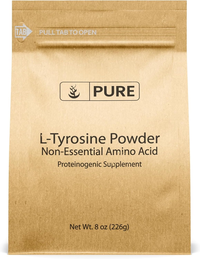INGRÉDIENTS ORIGINAUX DE PURE L-Tyrosine (8oz) Supplément en poudre, acide amino non essentiel