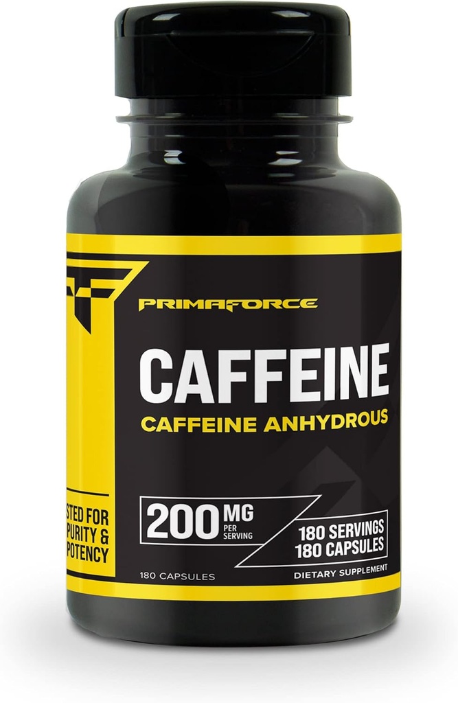 Pilules de caféine Primaforce 200mg, 180 Capsules